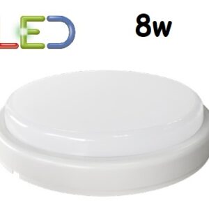 Plafoniera LED Rotonda 8w IP65 Luce Fredda 600 Lumen